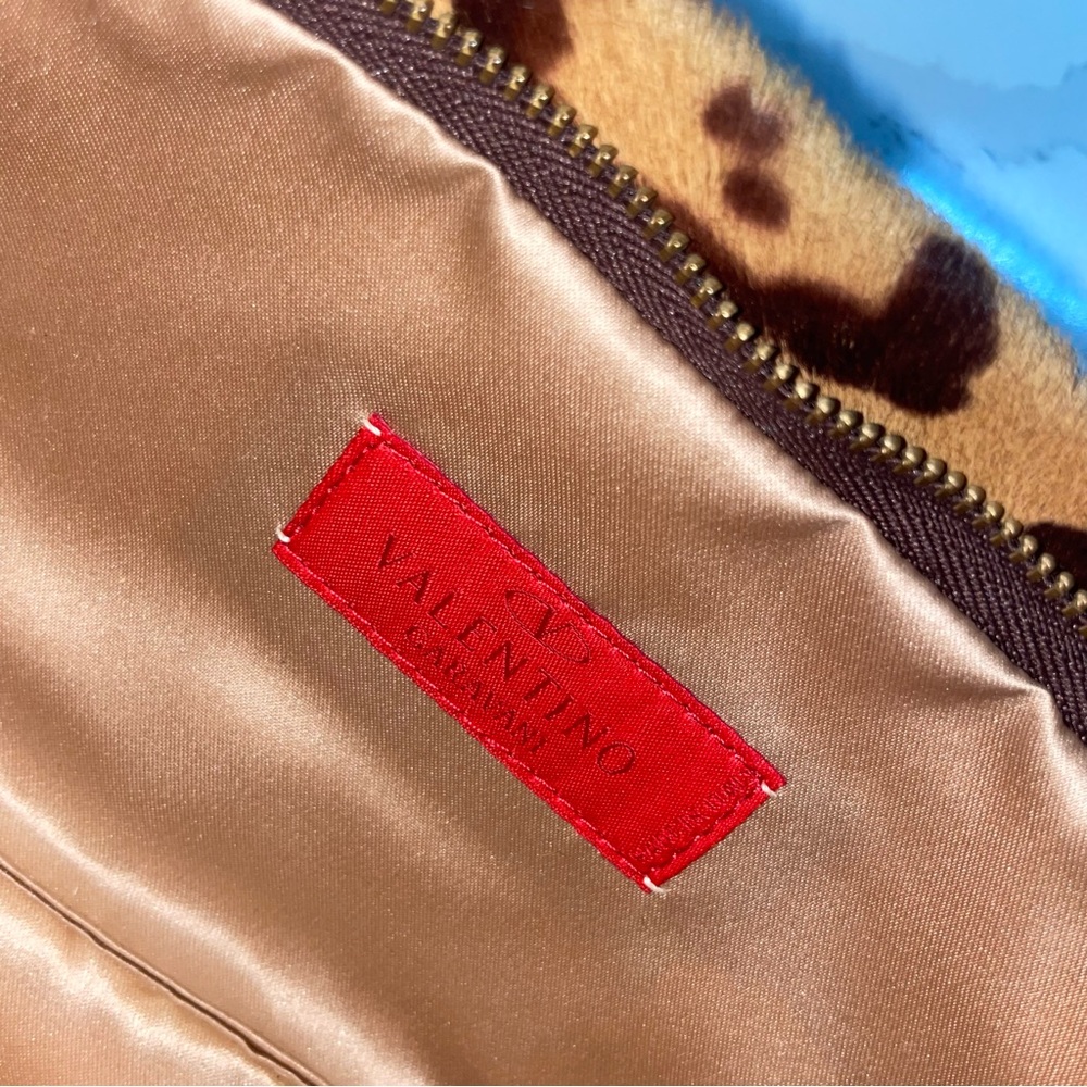 Valentino pony hair fur leopard bow clutch - Picture 10 of 11